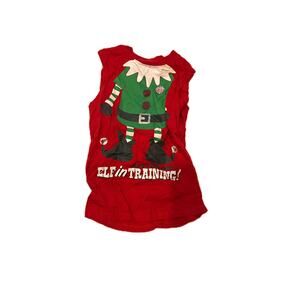 Elf in Training Red T-shirt Top Girls 5